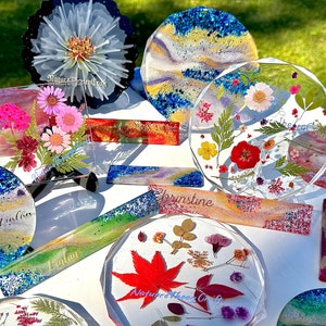 Not sold Separately! Custom add-on for handmade resin sparkling or real flower coasters, personalized gift for wedding/graduation/holiday