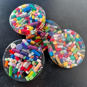 Clear Chill Pill Coaster with Sprinkles (Single)