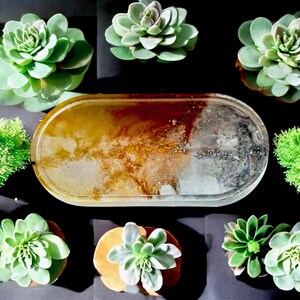 Resin Tray: Gold, Bronze and Silver